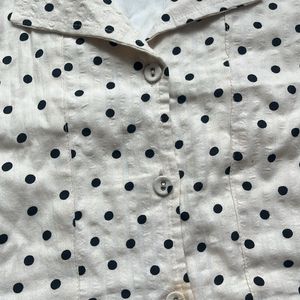 Polka Dot Puff Sleeve Top