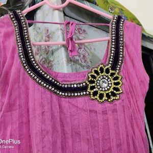 Pink&purple Anarkali Suit