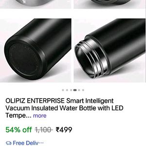 Classy Black Led Temperature Bottle