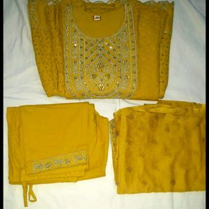 Yellow Anarkali Suit Set