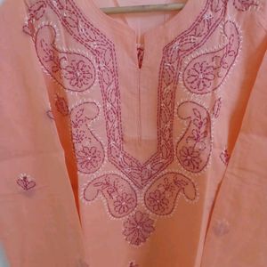 Cotton Kurta With Hand Embroidery