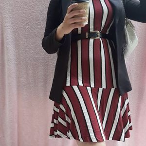 ZARA Red And White Stripe dress