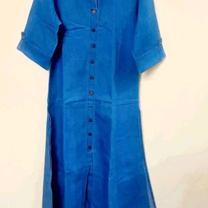 A Line Denim Look Cotton Kurta