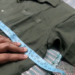 Olive Green Half Hand Shirt (XL / 41 Inch)