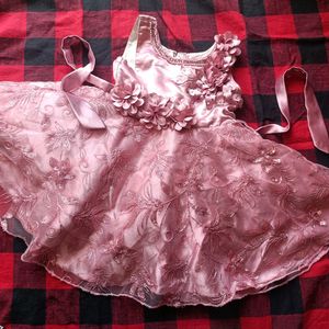 Elegant Pink Baby Frock