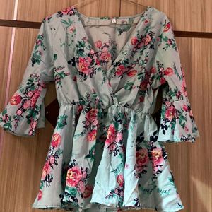 New Floral Peplum Top