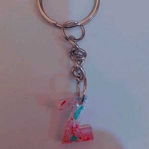 Resin Y,Z And R Letter Keychain