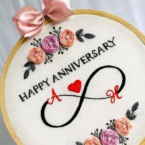 Couple Name Embroidery Hoop