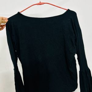 Bell Sleeves Black Top