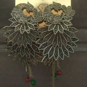 Golden Peacock Earings