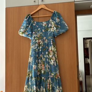 Floral below knee length dress