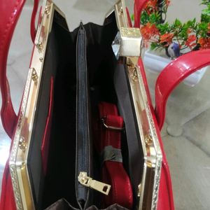 Red Colur Bridal Handbag