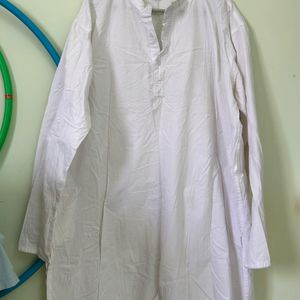 Pure Cotton White Kurta For Men