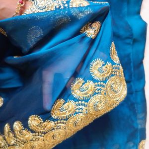 Party Wear Saree With Designer Blouse