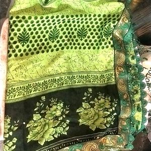 New Saree With Unstitch Blouse.