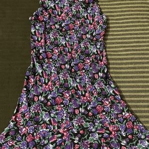 floral dress back cross strip design