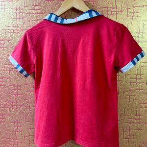 Burberry Collar Red Women Tshirt