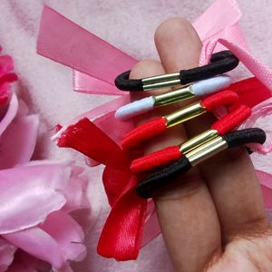 Pack Of 5 Coquette Bow Rubber Bands