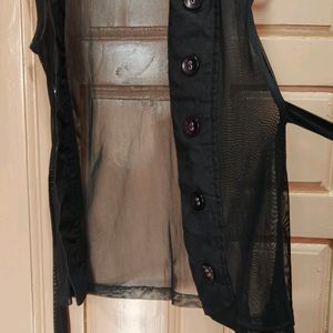 Black Mesh Waist Coat