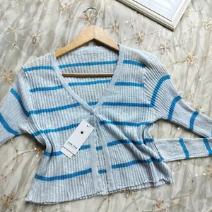 Stripe Thin Crop Sweater