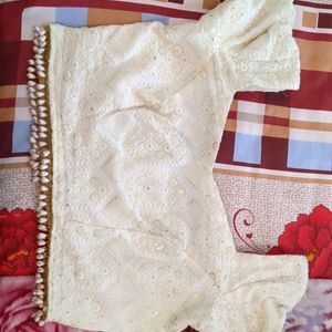 Cream Lehenga (Dyeable Material)