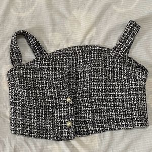 Korean Tweed Crop Top