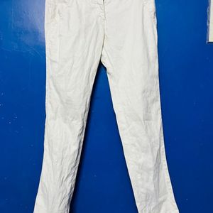 White Branded Cotton Pant🩵