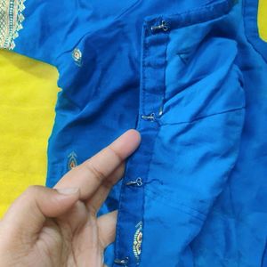 Blue & pink Festive Readymade Blouse  combo Of 2