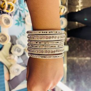 White Bangles Set