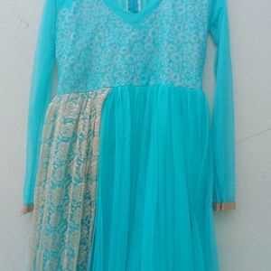 Cyan Colour Long Gown