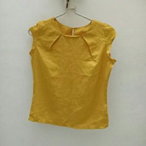 Ajio Mustard Sleeveless Top (Women)