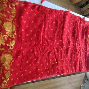 Red And Gold Saree (Women's)