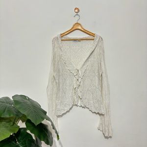 Crochet Front Tie Knit