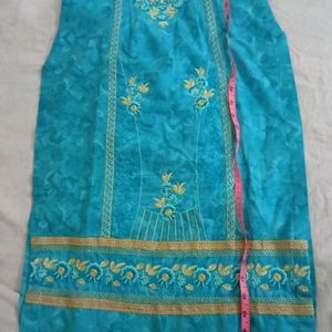 C - Green Stitched Pant Suit With Dupatta