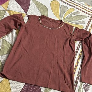 Beautiful Brown Full Sleeves Top