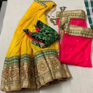 Handwork Lehenga Choli Dupatta Set