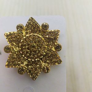 Big Beautiful Gold And Nug Studded Ring