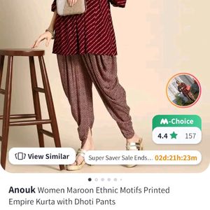 Kurta With Dhoti Pant For Women