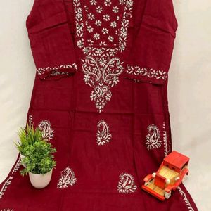 Lakhnawi Chikankari Cotton Kurti