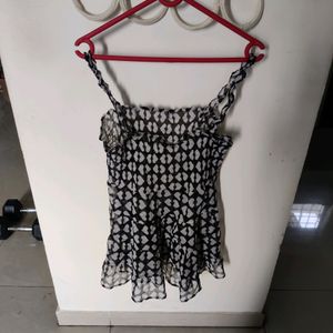 Top/ Sleevless Top/ Black And White Top/ Fancy Top