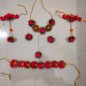 Orange And Pink Flower Jewellery Set🌺