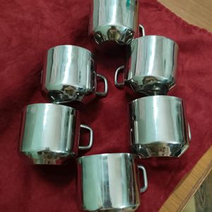 Set of 6 Stainless Steel Tea Cups Quality 👍🏻