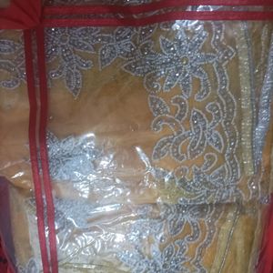 Diwali Special Saree And Blouse With Pearl Work