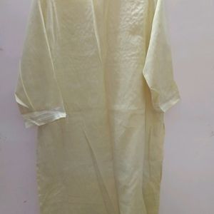 Women Light yellow Embroided Kurta