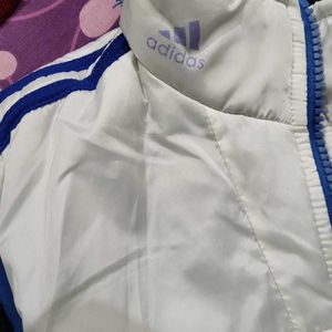 Adidas Men Half Sleeve White Jacket