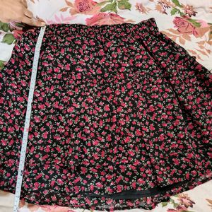 Berry lush Flowers Print Skirt