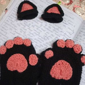 Cat paw Gloves And Ears...