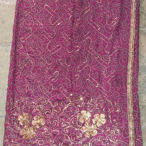 Bandhani Sequins Work Saree