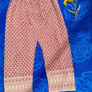 Chikankari Red Trouser.