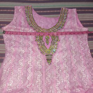 Pink shimmery 3 layer suit